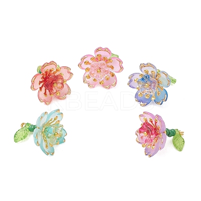 Acrylic & Glass Seed Beaded Pendants PALLOY-MZ01316-1