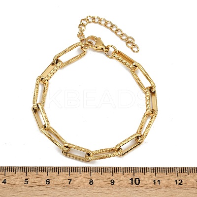 304 Stainless Steel Link Chain Bracelets for Women BJEW-Z143-12G-1