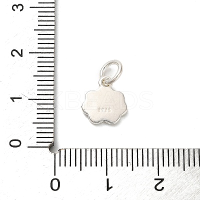 925 Sterling Silver White Enamel Charms STER-C014-02A-S-1