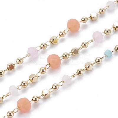 Handmade Glass Beaded Chains CHC-K007-G03-G-1