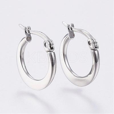 Tarnish Resistant 304 Stainless Steel Hoop Earrings EJEW-F105-24P-1
