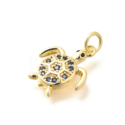 Brass Micro Pave Cubic Zirconia Pendants KK-Q040-02L-G-1