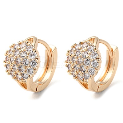 Rack Plating Brass Micro Pave Clear Cubic Zirconia Hoop Earrings for Women EJEW-P238-02KCG-1