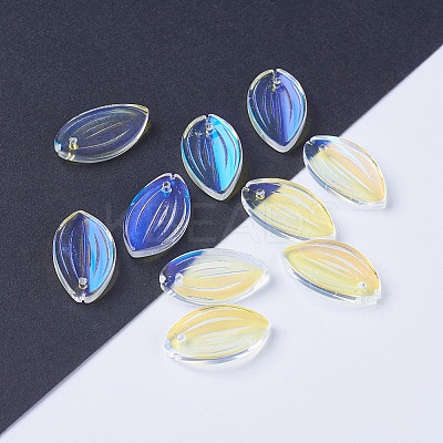 Electroplate Glass Pendants EGLA-L014-10-1