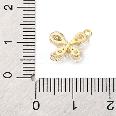 Brass Clear Cubic Zirconia Connector Charms/Links FIND-L019-07G-09-1