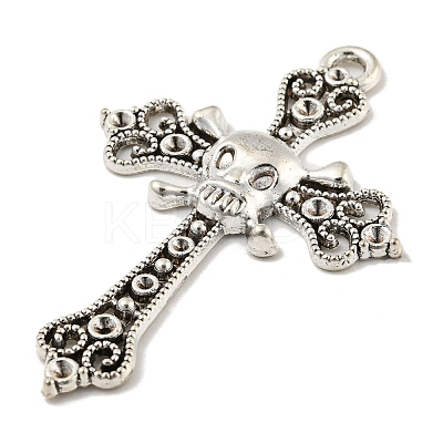 Tibetan Style Alloy Big Pendants Rhinestone Settings TIBE-L013-03AS-1