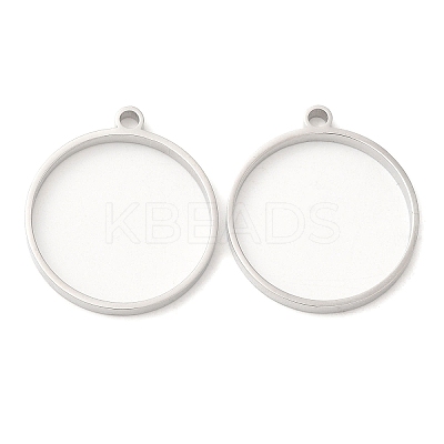 Non-Tarnish 304 Stainless Steel Open Back Bezel Flat Round Pendants LS-STAS-Z040-04B-P-1
