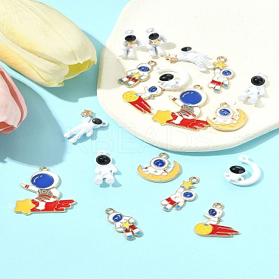 18Pcs 9 Styles Alloy Enamel Pendants FIND-FS0003-66-1