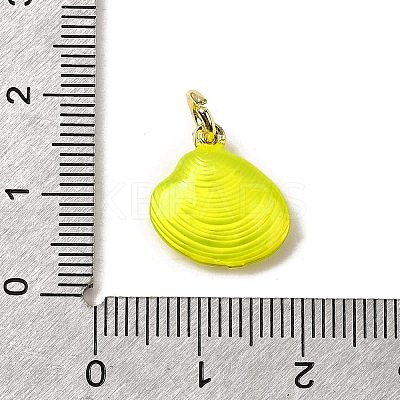 Brass Enamel Shell Shape Charms KK-I378-12G-C-1