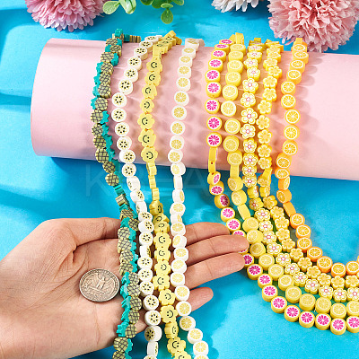 9 Strands 9 Styles Handmade Polymer Clay Bead Strands CLAY-TA0001-74-1