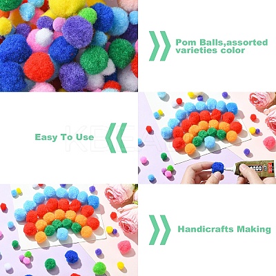 1150Pcs Pom Pom Yarn Pom Pom Balls and Wiggle Googly Eyes Cabochons DIY-YW0012-27-1