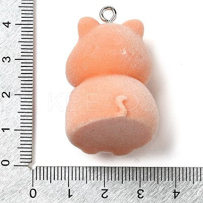 Flocking Resin Cute Pendants RESI-D072-01B-1