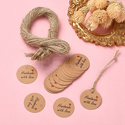 100Pcs Kraft Paper Gift Tags CDIS-YW0001-11C-1