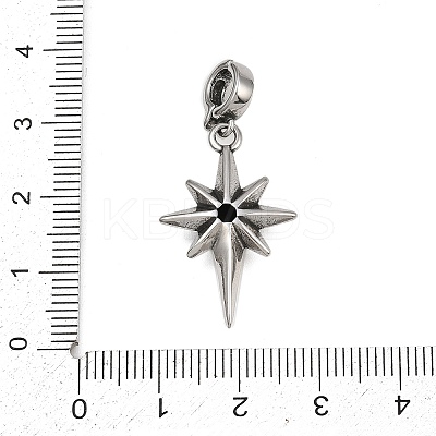 Star 316 Surgical Stainless Steel Cubic Zirconia Pendant Decoration STAS-Z165-16AS-A01-1