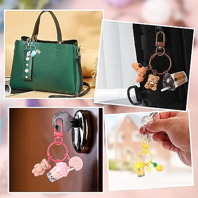 Milk Tea Cup Resin Pendant Decoration HJEW-YW00053-01-1