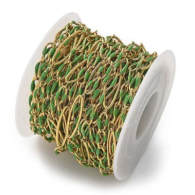 304 Stainless Steel Enamel Link Chains CHS-U003-01G-15-1