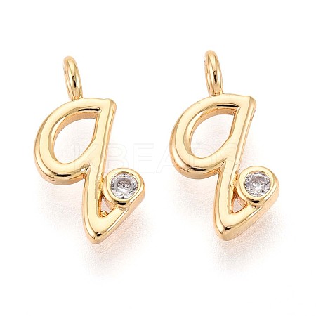 Brass Micro Pave Cubic Zirconia Charms KK-N263-97G-Q-1