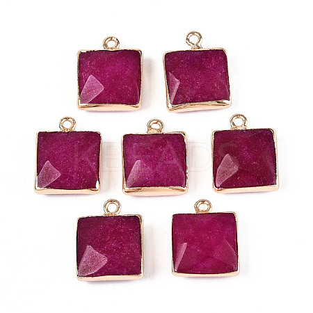 Dyed Natural White Jade Faceted Pendants G-T139-95H-1