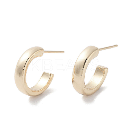 Half Ring Alloy Studs Earrings for Women EJEW-H309-04KCG-1