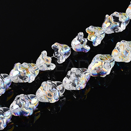 Electroplate Transparent Glass Beads Strands EGLA-N020-03A-1