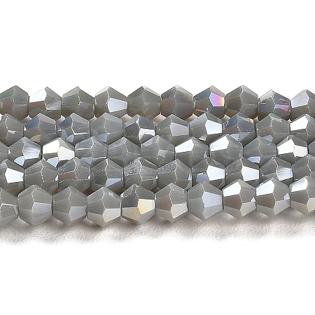 Opaque Solid Color Electroplate Glass Beads Strands EGLA-A039-P4mm-B14-1