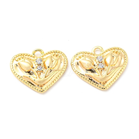 Brass Micro Pave Cubic Zirconia Charms KK-Q809-09G-1