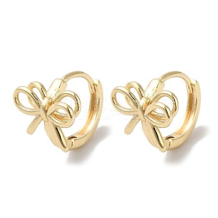 Bowknot Brass Hoop Earrings for Women EJEW-U008-13G-1