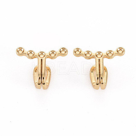 Brass Rhinestone Settings Clip-on Earring Findings KK-S356-432-NF-1