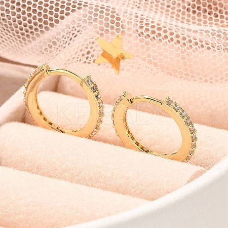 Rack Plating Brass Micro Pave Cubic Zirconia Hoop Earrings EJEW-H143-15G-01-1