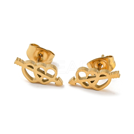 Golden 304 Stainless Steel Stud Earrings for Women LS-EJEW-E294-01G-02-1