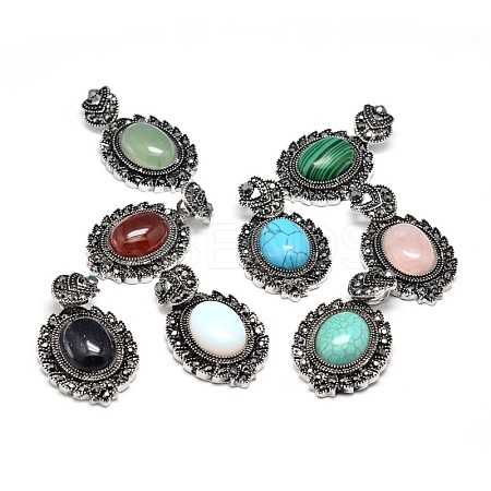 Natural & Synthetic Gemstone Gothic Pendants G-F228-18-FF-1