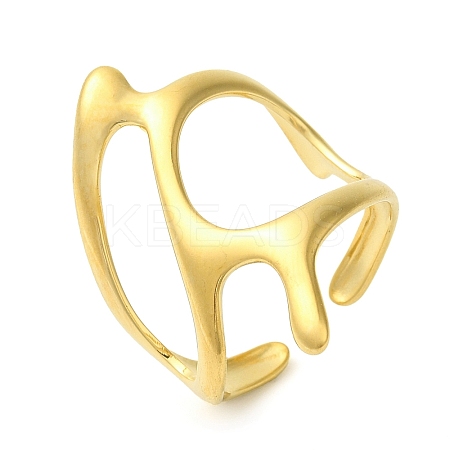 304 Stainless Steel Open Cuff Rings for Women LS-RJEW-Z043-02F-1
