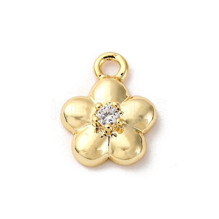 Brass Micro Pave Cubic Zirconia Charms KK-D371-04A-G-1