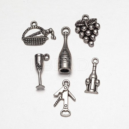 Mixed Tibetan Style Alloy Pendants TIBEP-X0184-04AS-RS-1