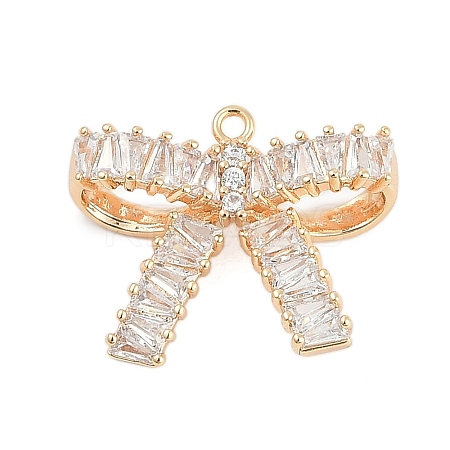 Brass Micro Pave Cubic Zirconia with Glass Pendants KK-Q026-04G-1