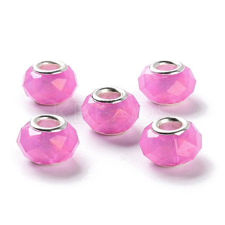 Pearlized Resin European Beads RESI-M001-01G-1