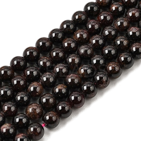 Natural Garnet Gemstone Bead Strands X-G-R263-6mm-1