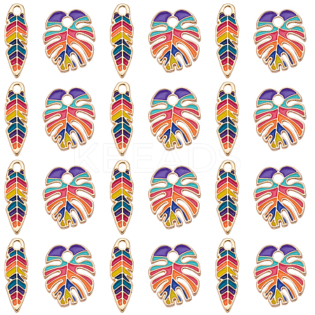 SUNNYCLUE 24Pcs 2 Style Alloy Enamel Pendants ENAM-SC0003-90-1