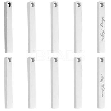 10Pcs 304 Stainless Steel Pendants STAS-BBC0005-70-1