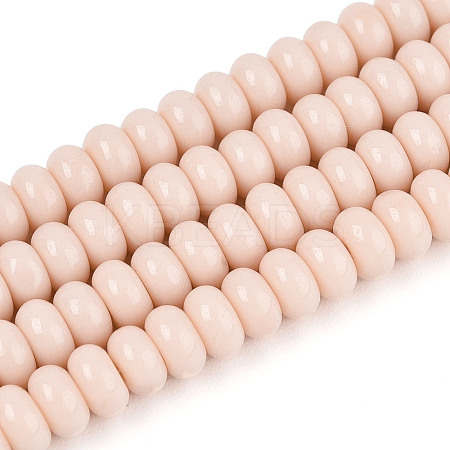 Opaque Spray Painted Glass Beads GLAA-ZX008-4mm-18H-1