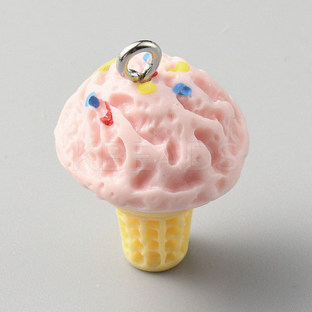 Opaque Resin Imitation Food Pendants RESI-WH0035-44E-1
