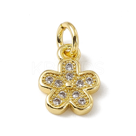 Brass Micro Pave Cubic Zirconia Charms ZIRC-F132-71G-1