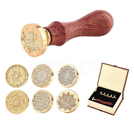 8Pcs 8 Style Pear Wood Handle AJEW-PH0001-78D-1