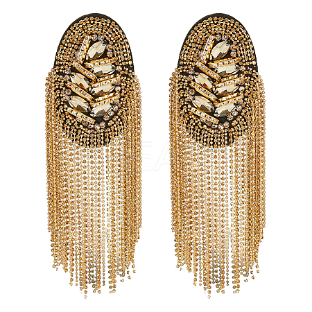 2Pcs Detachable Iron Tassel Epaulettes FIND-FH0005-44G-1