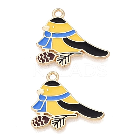 Alloy with Enamel Pendants PALLOY-Q467-03G-03-1