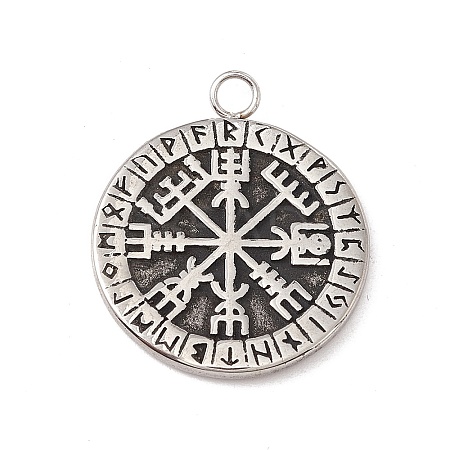 304 Stainless Steel Norse Valknut Rune Pendant X-STAS-E158-07AS-1