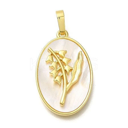 Brass Pave Shell Birth Flower Pendants FIND-I040-04E-1
