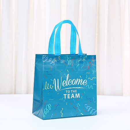 Printed Non-Woven Reusable Folding Wine Bottle Gift Bags with Handle ABAG-C012-04B-1