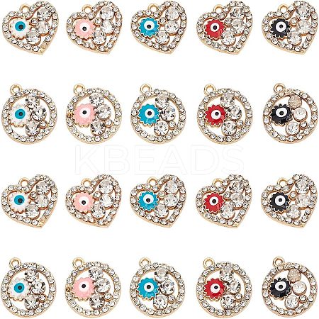 40Pcs 10 Style Rack Alloy Enamel Pendants ENAM-NB0001-65-1