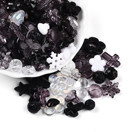 Transparent & Opaque Acrylic Beads TACR-T028-26A-1